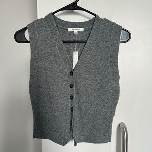 Madewell Charcoal Knit Button Vest